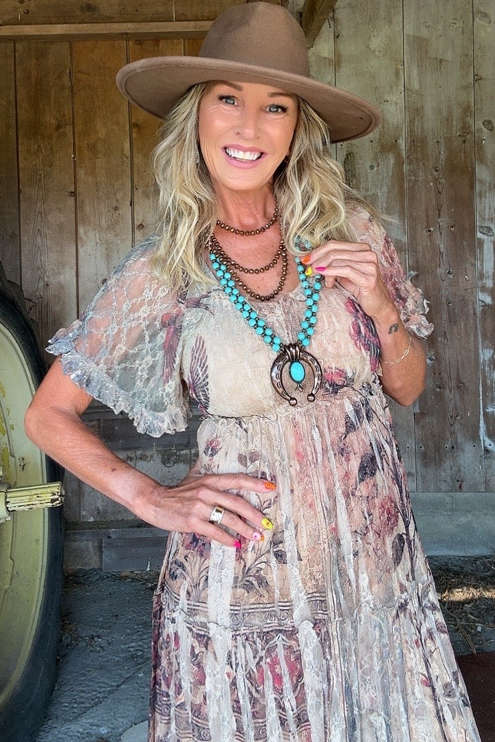 Vintage Bird Tiered Lace Dress