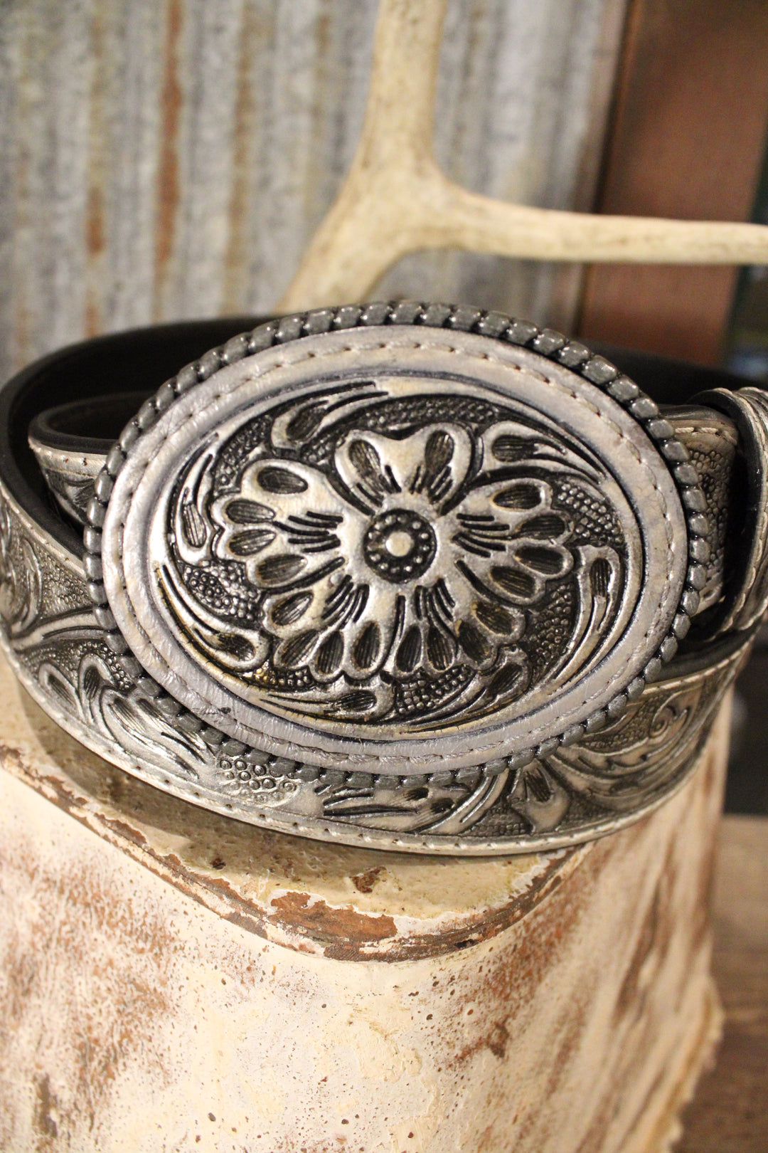 Silver Trails Leather Belt