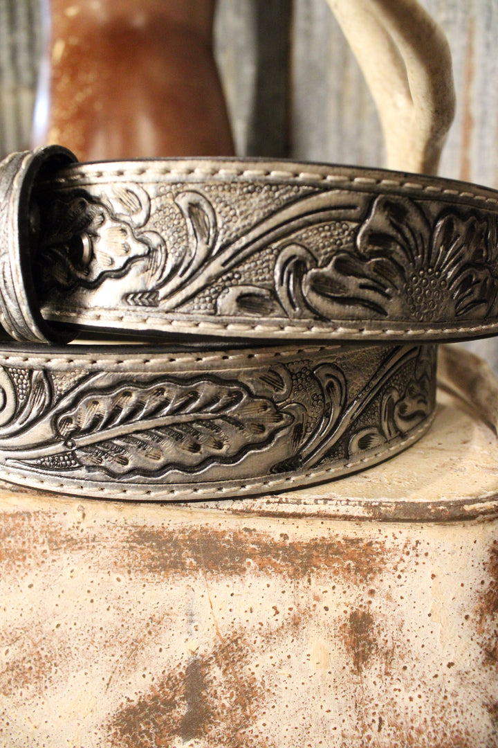 Silver Trails Leather Belt