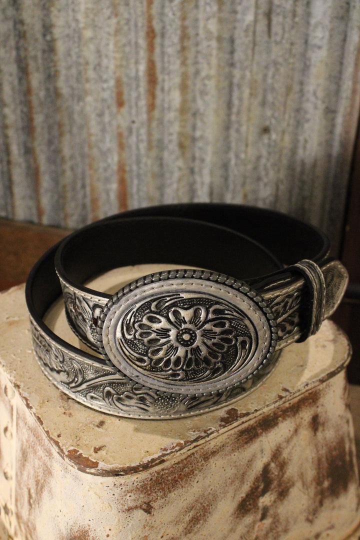 Silver Trails Leather Belt