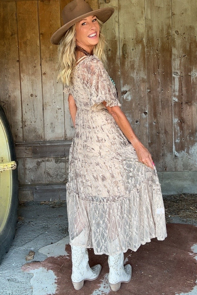 Old West Tiered Lace Dress