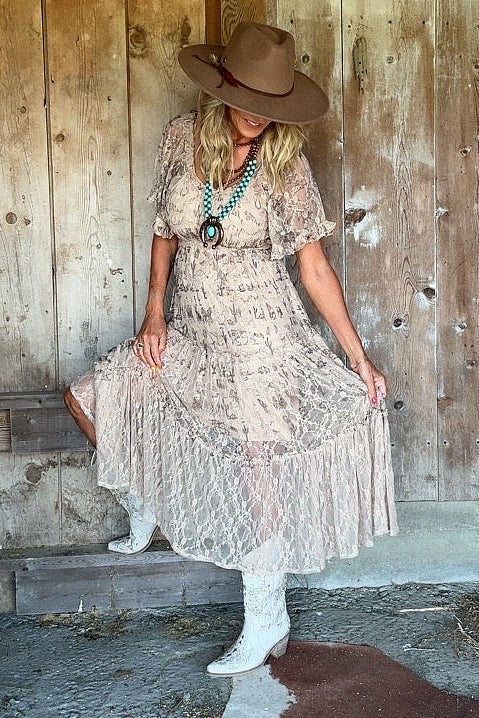 Old West Tiered Lace Dress
