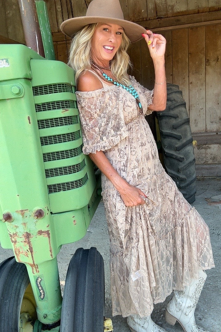 Old West Tiered Lace Dress