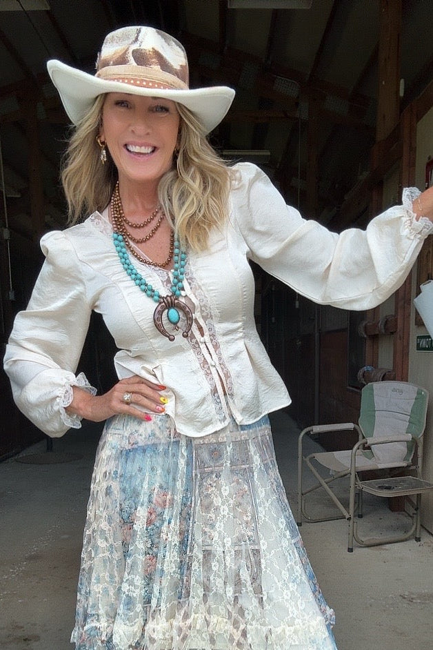 Champagne And Lace Blouse