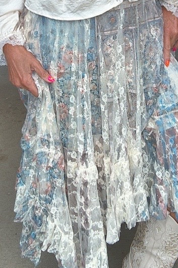 Patch Taupe Shimmer Veil Skirt