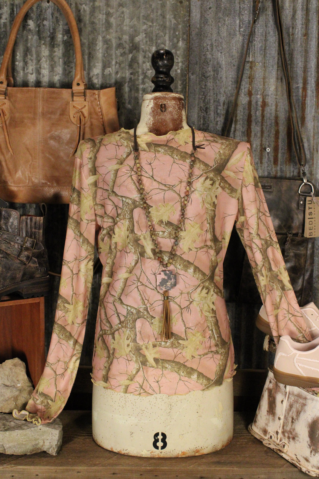 Blush Woodland Mesh Top