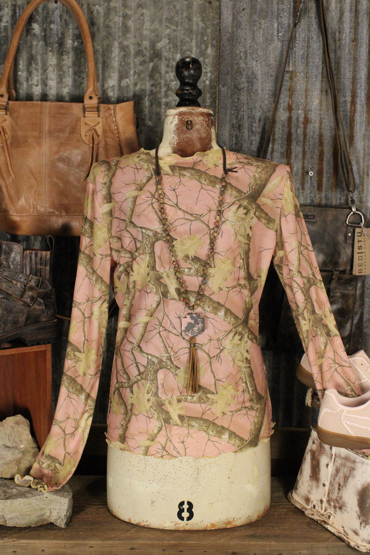 Blush Woodland Mesh Top