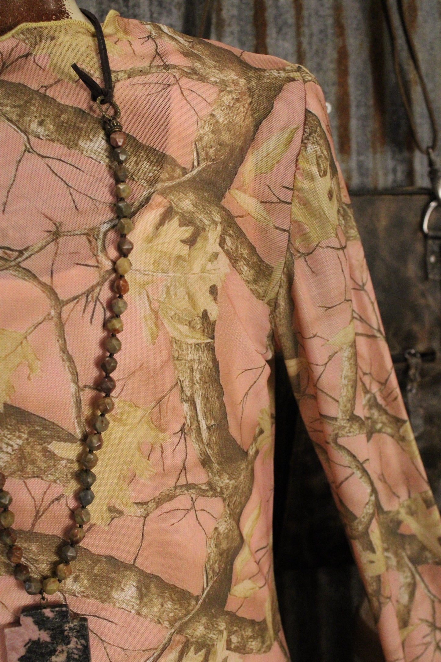 Blush Woodland Mesh Top