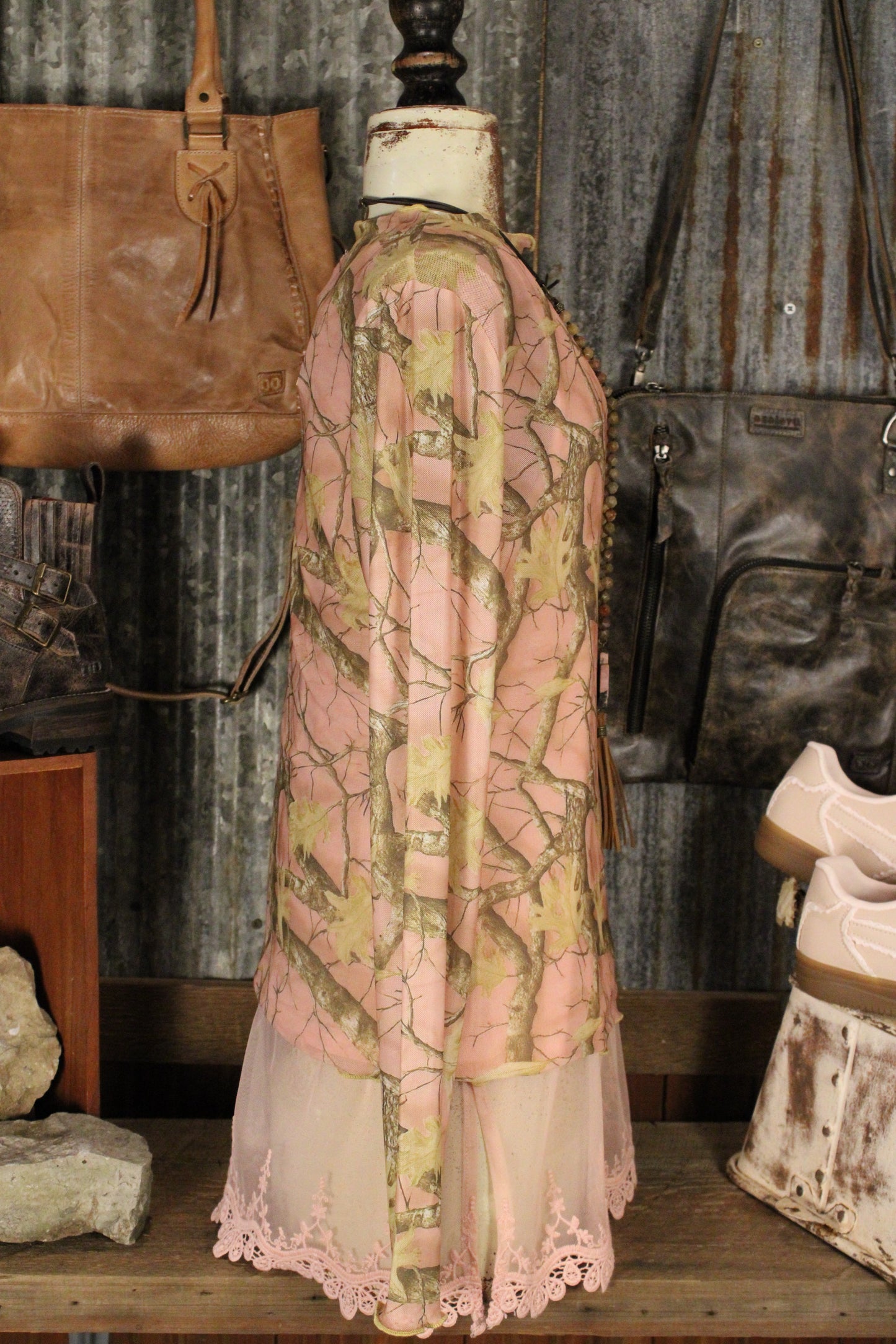 Blush Woodland Mesh Top