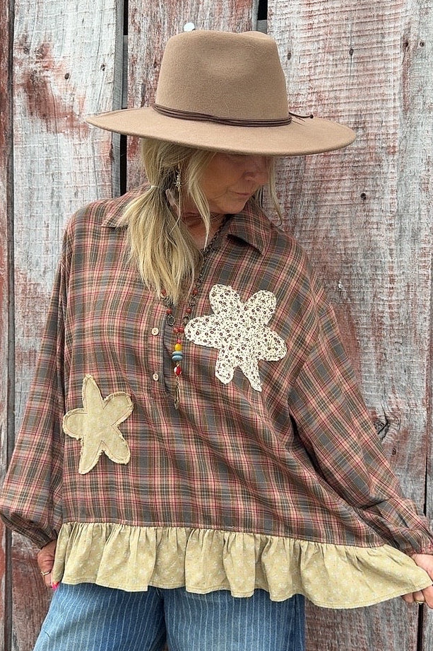 Warm Woods Plaid Top