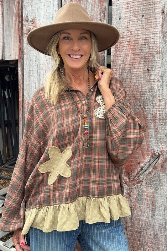 Warm Woods Plaid Top