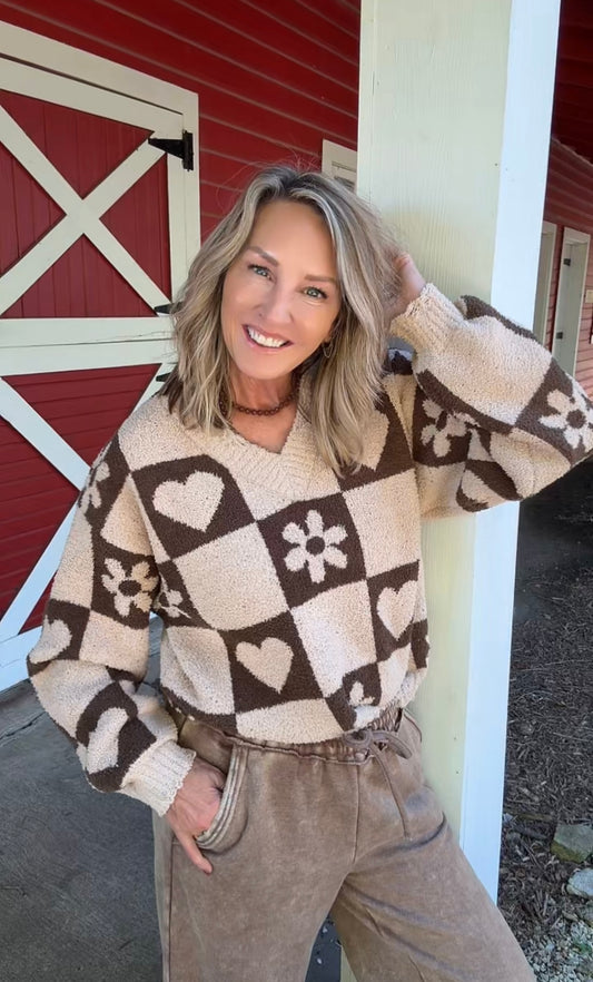 Sweet Checkered Dreams Sweater