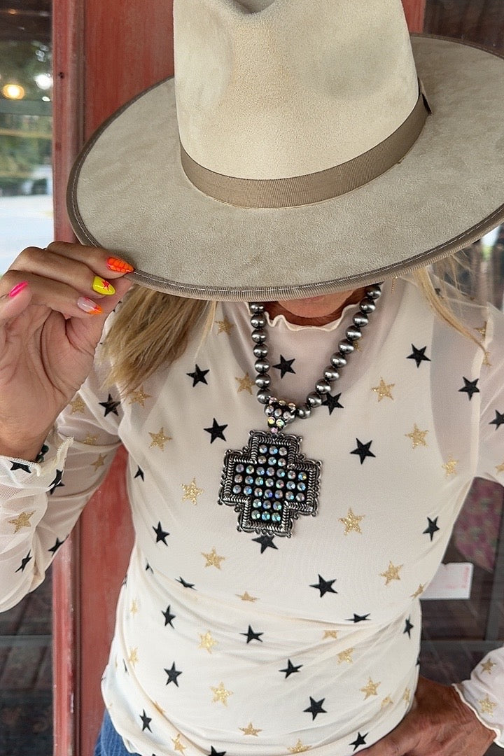 Rhinestone Crossroads Necklace