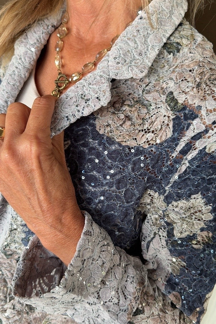 Navy Nocturne Floral Blazer