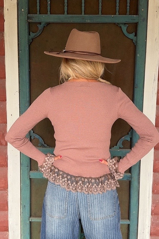 Brown Sugar Lace Top