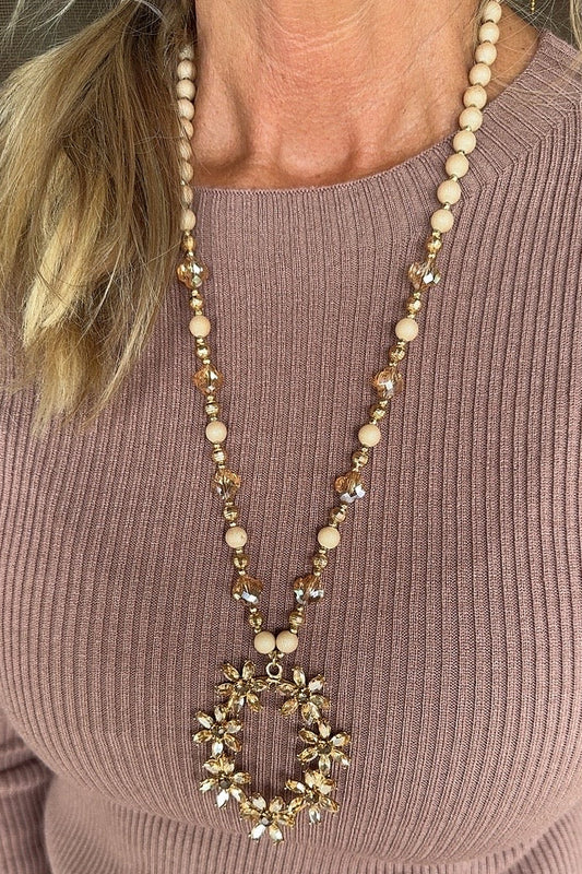 Champagne Shimmer Floral Necklace