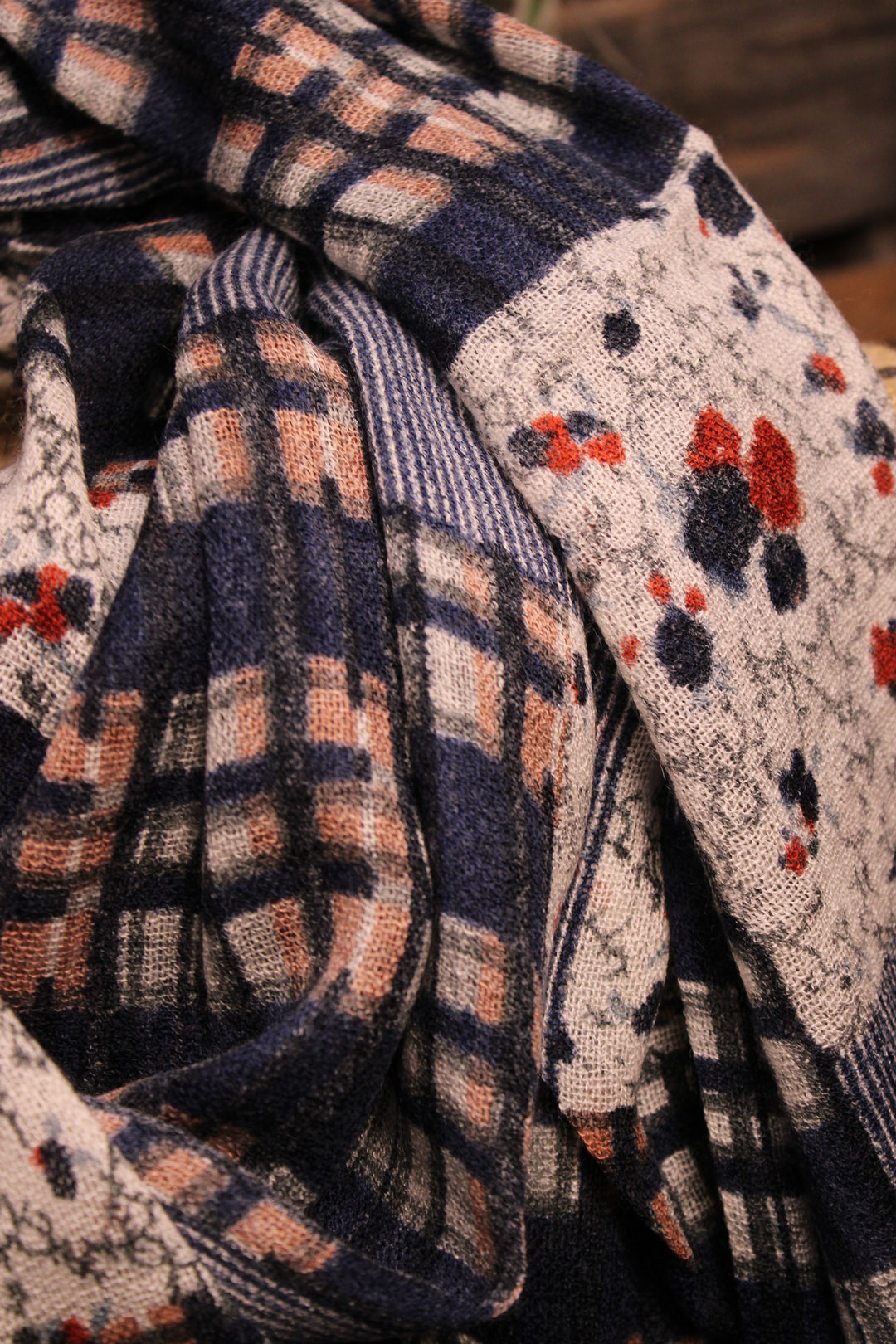 Cabin Comfort Cashmere &amp; Wool Blue Scarf
