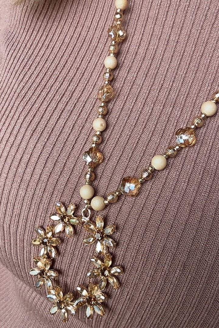 Champagne Shimmer Floral Necklace