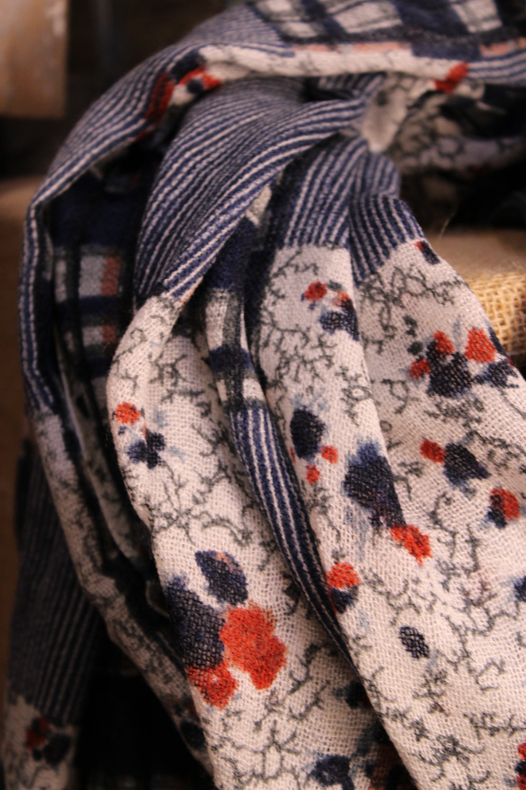 Cabin Comfort Cashmere &amp; Wool Blue Scarf