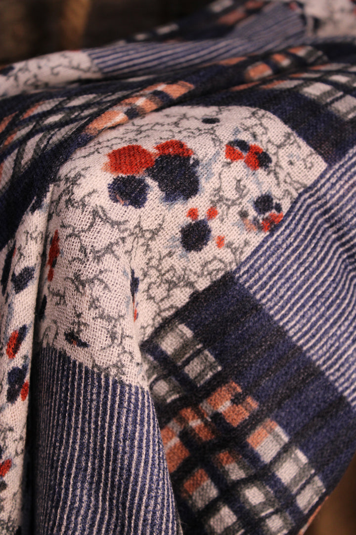 Cabin Comfort Cashmere &amp; Wool Blue Scarf