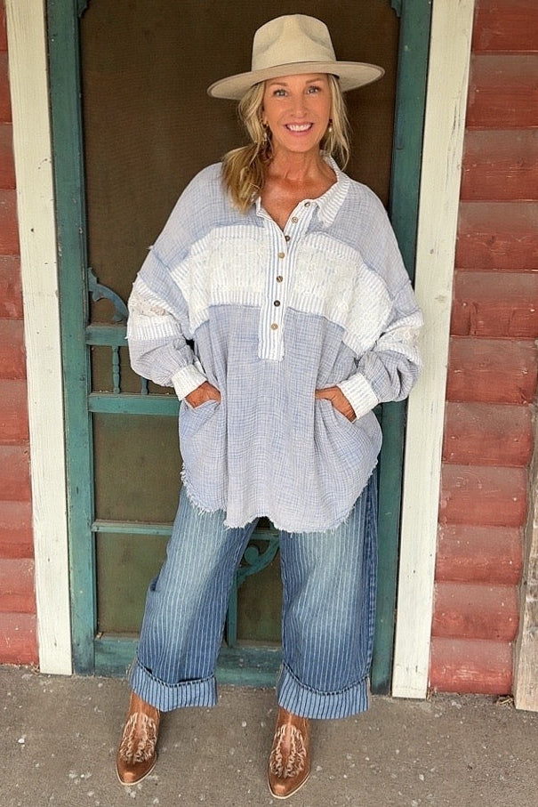 Petals & Lace Cotton Blouse