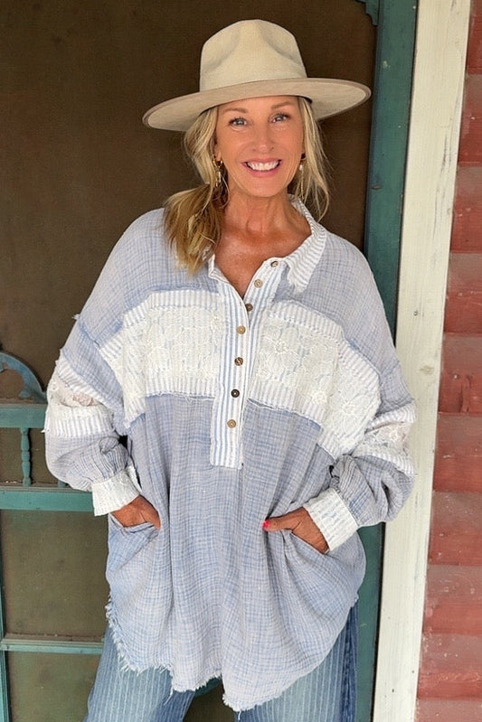 Petals & Lace Cotton Blouse