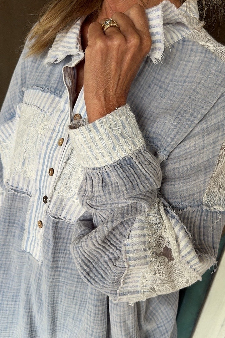 Petals & Lace Cotton Blouse