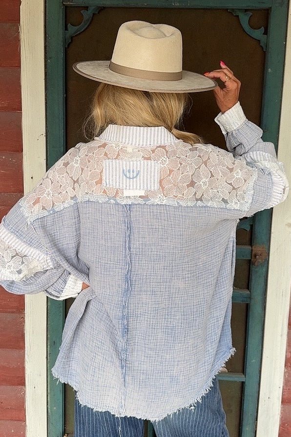Petals & Lace Cotton Blouse