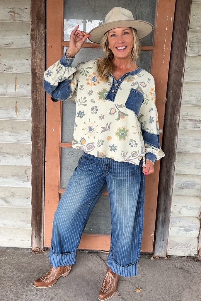 Navy Luxe Pastel Long Sleeve