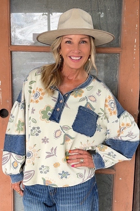 Navy Luxe Pastel Long Sleeve