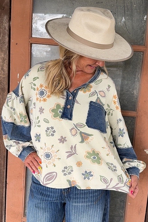 Navy Luxe Pastel Long Sleeve