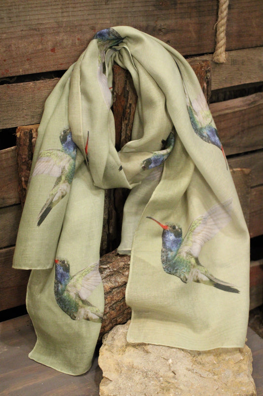 Botanical Flight Hummingbird Scarf
