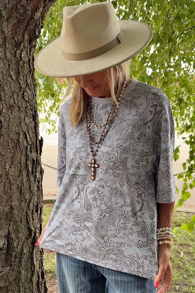 Distressed Paisley Tee