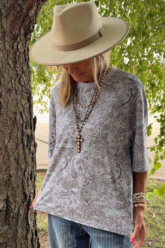 Distressed Paisley Tee