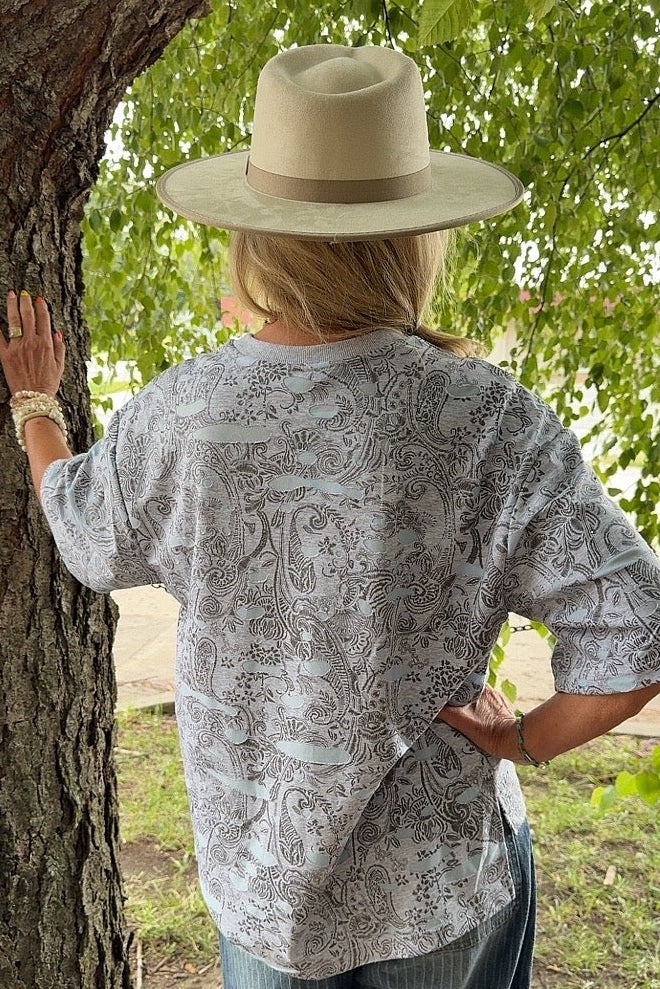 Distressed Paisley Tee