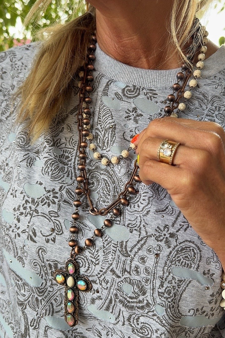 Serenity Stacked Cross Necklace