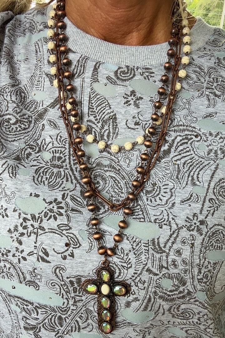 Serenity Stacked Cross Necklace