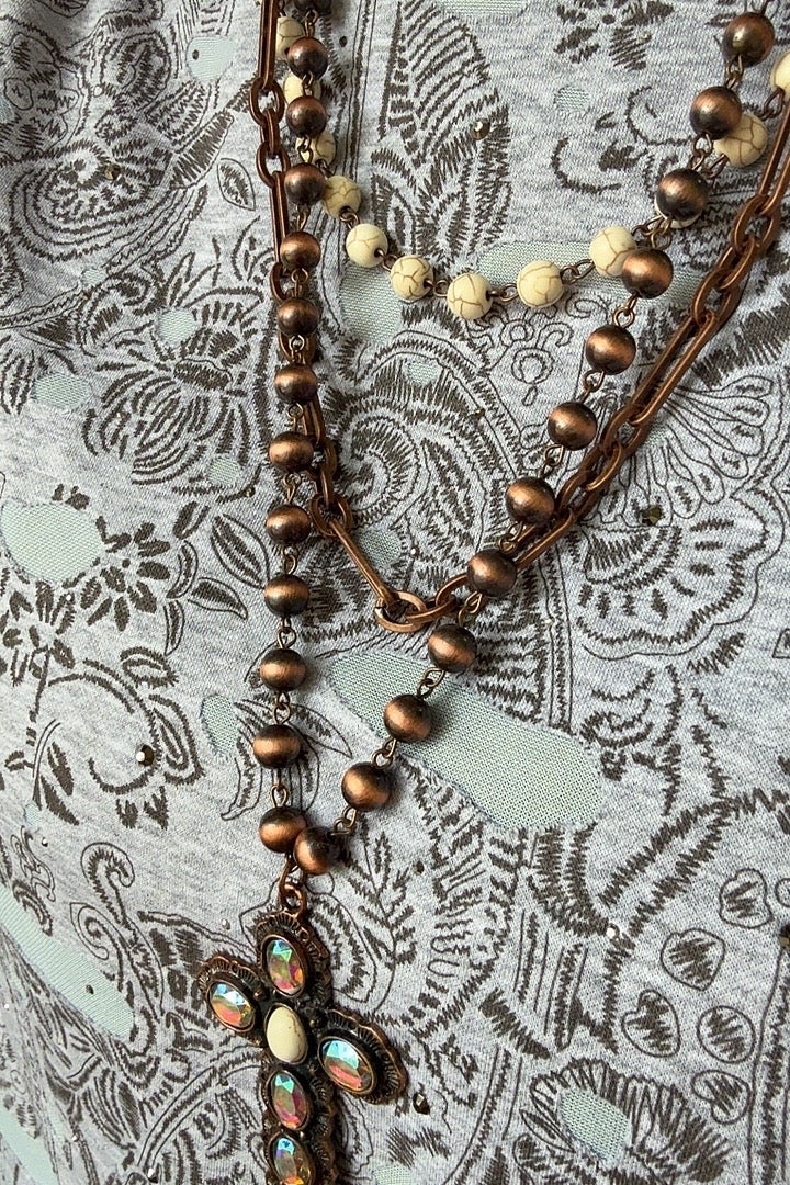Serenity Stacked Cross Necklace