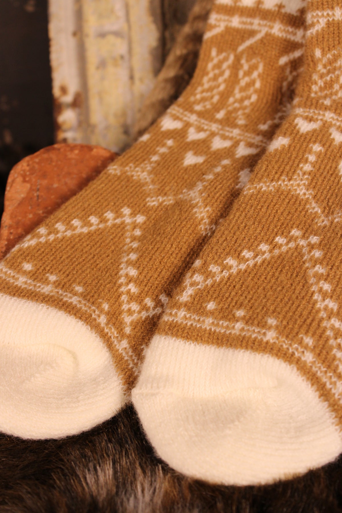 Turmeric & Cream Winter Socks
