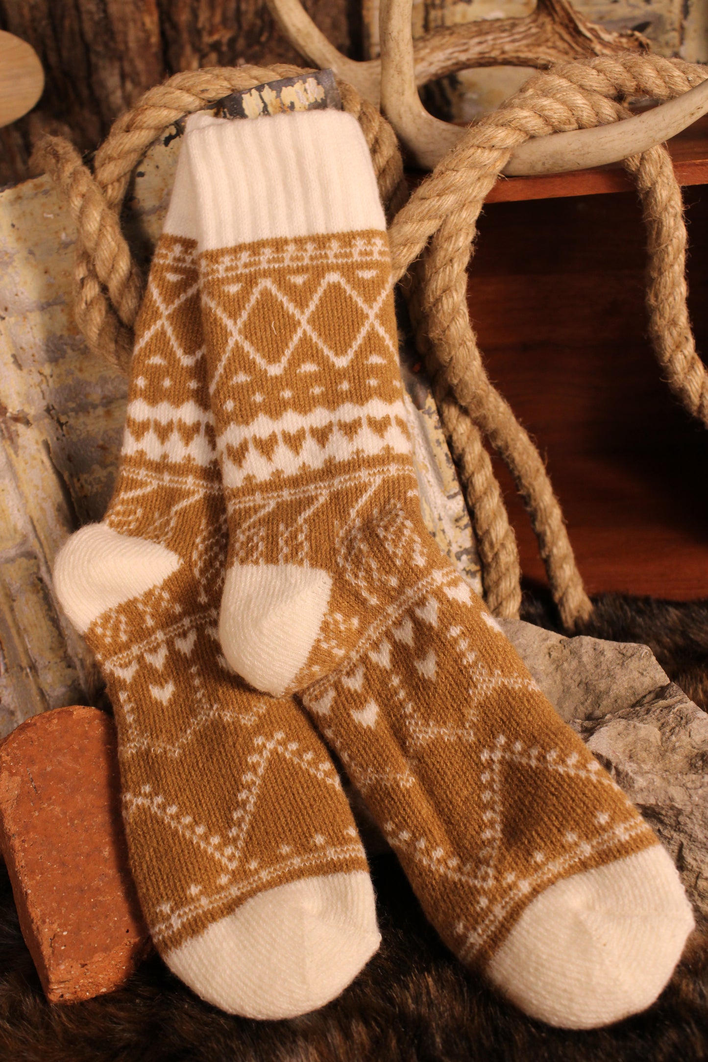 Turmeric & Cream Winter Socks