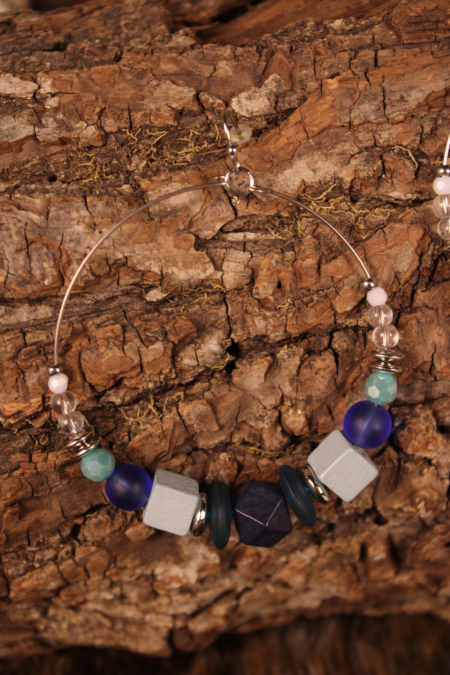 Shades of Blue Geo Hoops