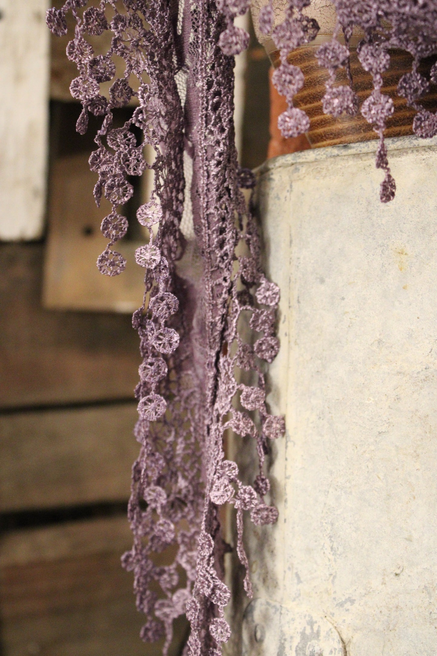 Wisteria Drift Lilac Lace Scarf