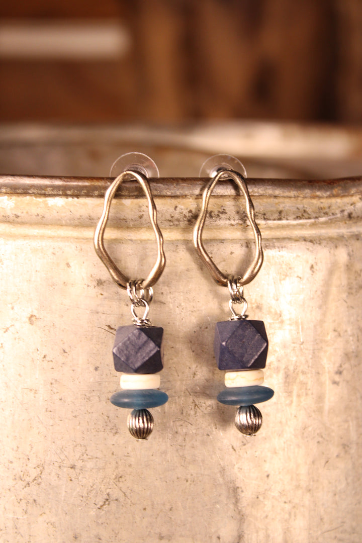 Shades of Blue Geo Dangles