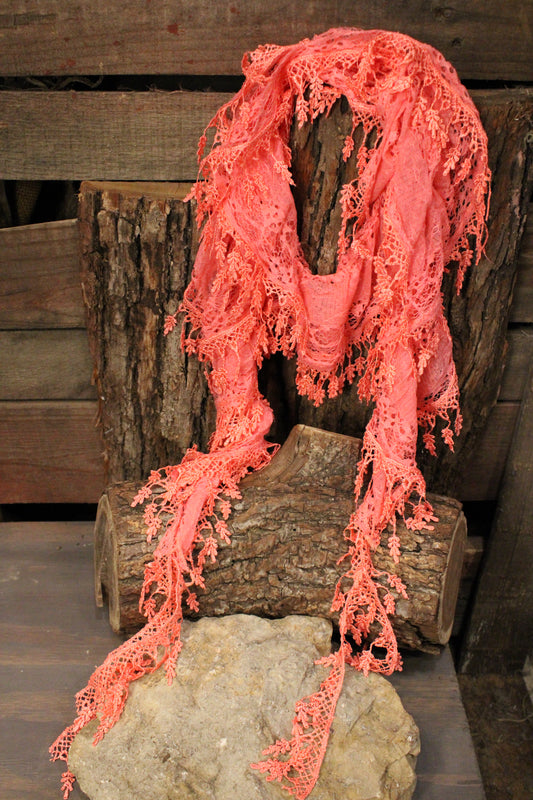 Heirloom Pink Lace Scarf