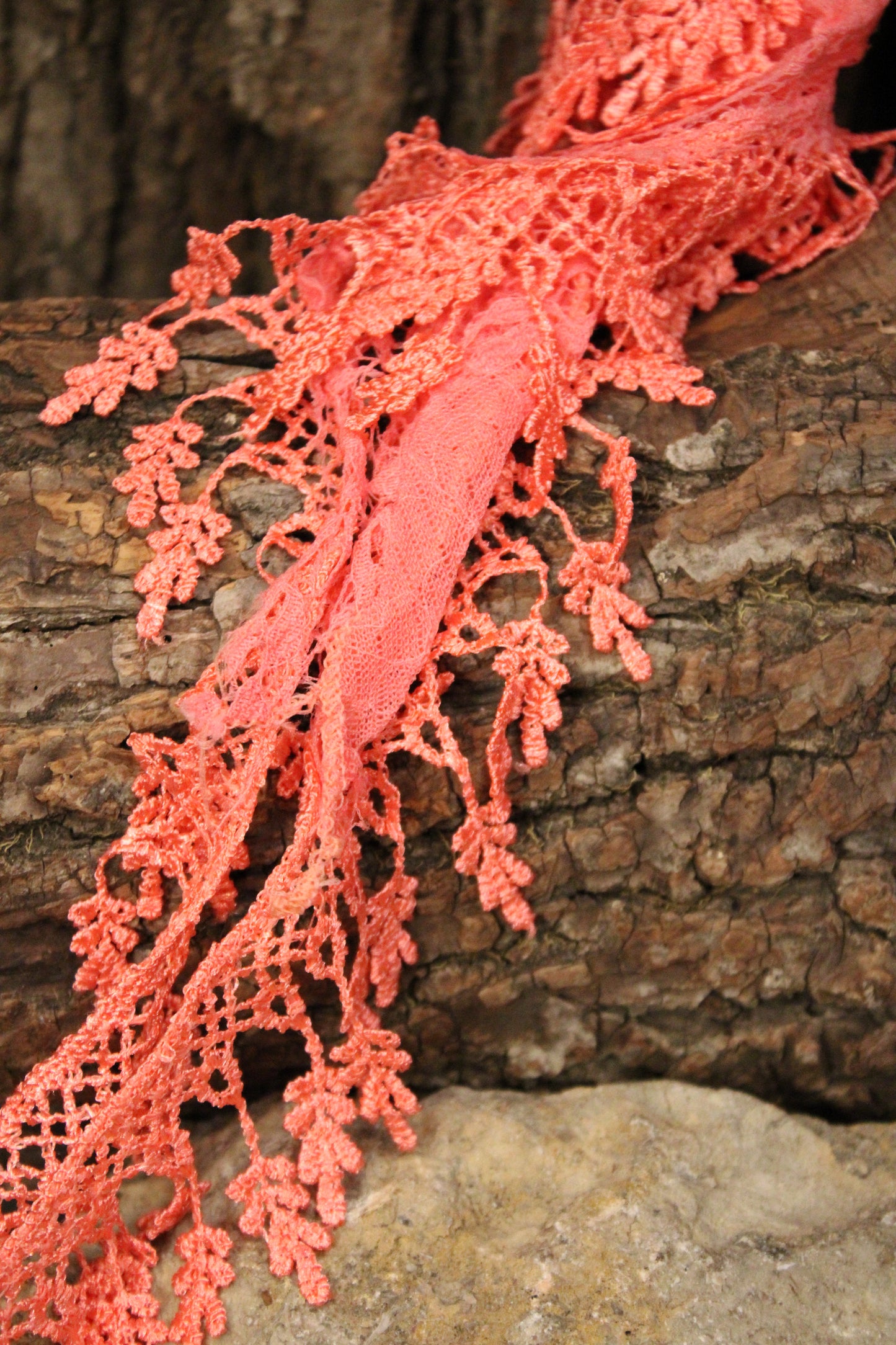 Heirloom Pink Lace Scarf