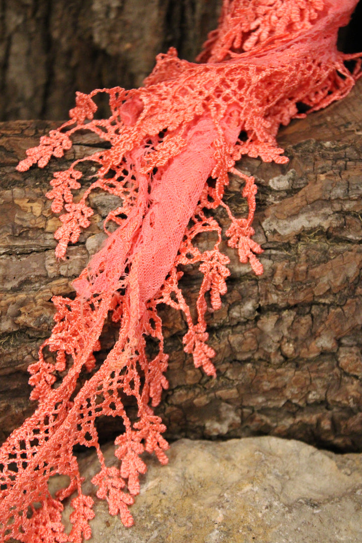 Heirloom Pink Lace Scarf