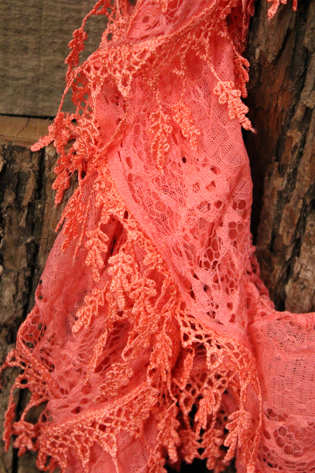 Heirloom Pink Lace Scarf