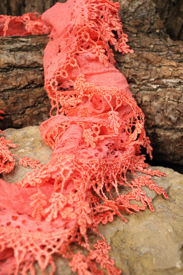 Heirloom Pink Lace Scarf