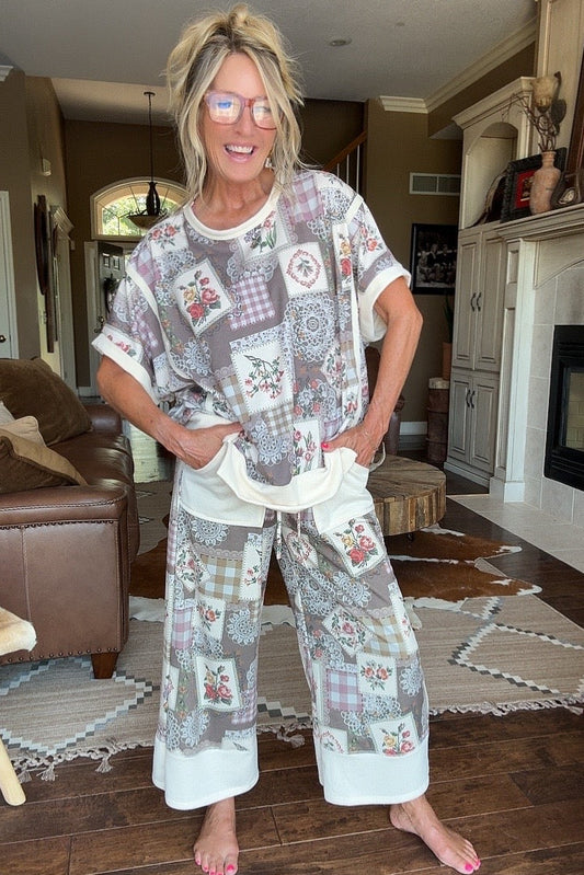 Heirloom Rose Patchwork Pants