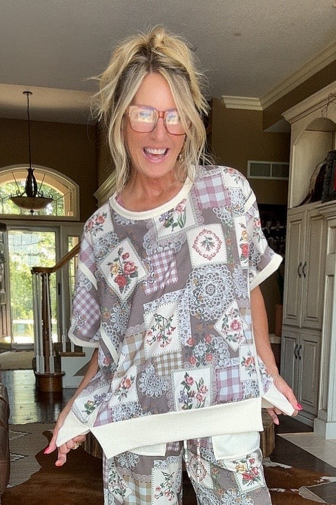 Heirloom Rose Patchwork Top